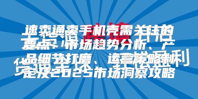 速卖通卖手机壳需关注的要点：市场趋势分析、产品细节打磨、运营策略制定及2025市场洞察攻略