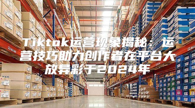 Tiktok运营现象揭秘：运营技巧助力创作者在平台大放异彩于2025年