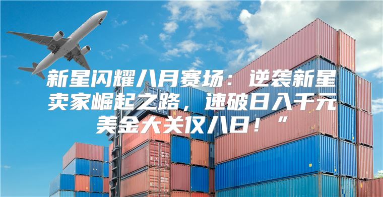 新星闪耀八月赛场：逆袭新星卖家崛起之路，速破日入千元美金大关仅八日！”