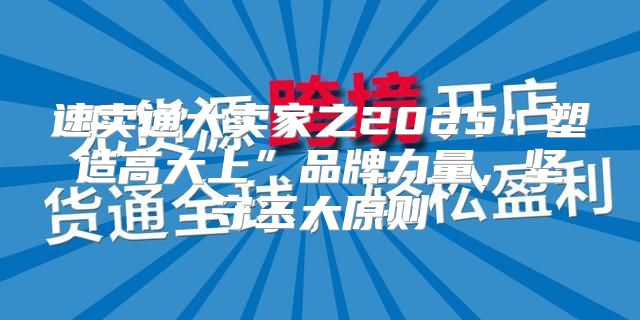 速卖通大卖家之2025塑造高大上”品牌力量，坚守三大原则