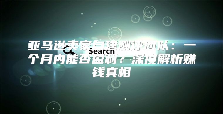亚马逊卖家自建测评团队：一个月内能否盈利？深度解析赚钱真相