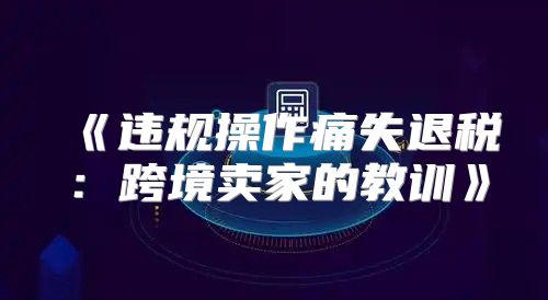 违规操作痛失退税：跨境卖家的教训