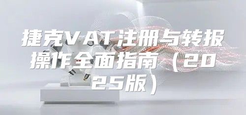 捷克VAT注册与转报操作全面指南2025版