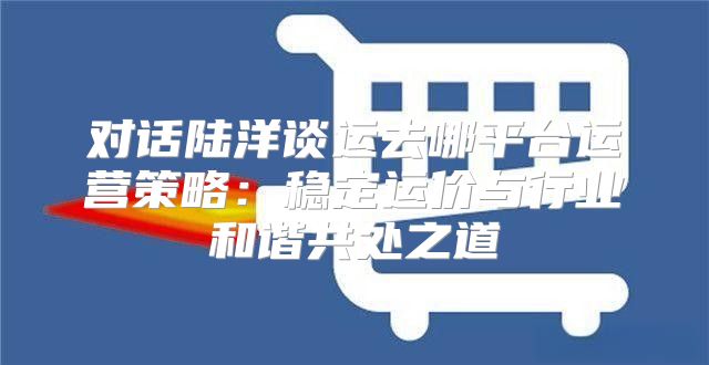 对话陆洋谈运去哪平台运营策略：稳定运价与行业和谐共处之道