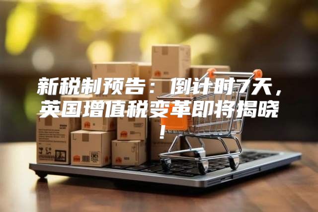 新税制预告：倒计时7天，英国增值税变革即将揭晓！