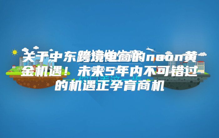 关于中东跨境电商的noon黄金机遇！未来5年内不可错过的机遇正孕育商机