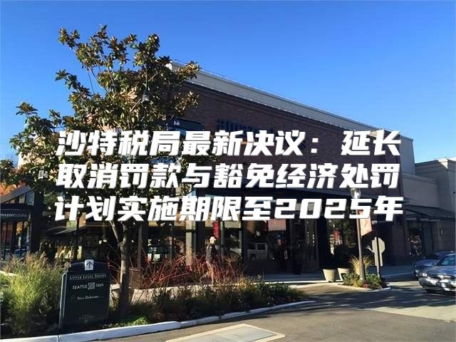 沙特税局最新决议：延长取消罚款与豁免经济处罚计划实施期限至2025年