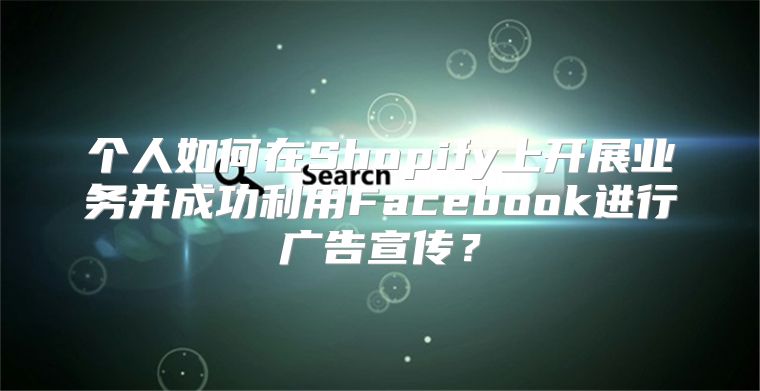 个人如何在Shopify上开展业务并成功利用Facebook进行广告宣传？