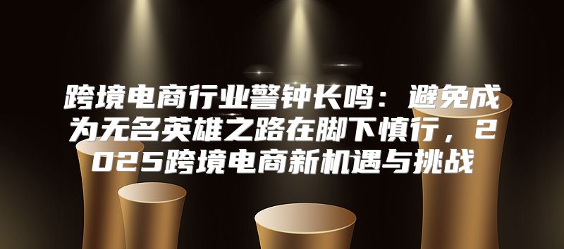 跨境电商行业警钟长鸣：避免成为无名英雄之路在脚下慎行，2025跨境电商新机遇与挑战