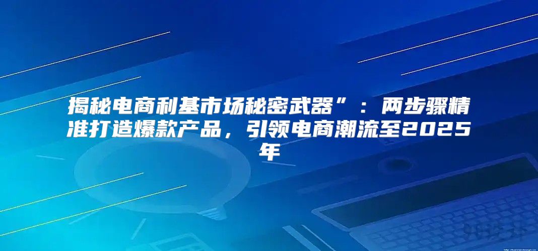 揭秘电商利基市场秘密武器”：两步骤精准打造爆款产品，引领电商潮流至2025年