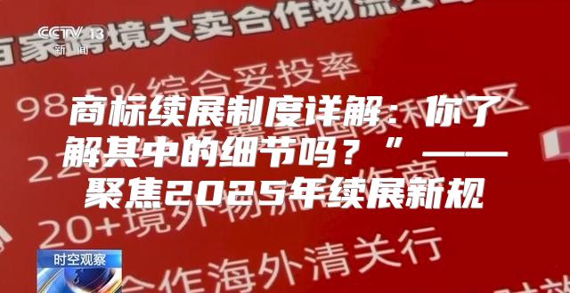 商标续展制度详解：你了解其中的细节吗？”——聚焦2025年续展新规