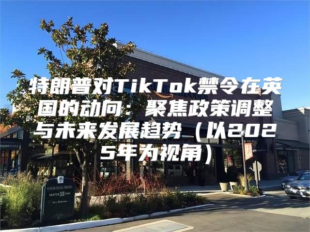 特朗普对TikTok禁令在英国的动向：聚焦政策调整与未来发展趋势以2025年为视角