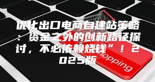 优化出口电商自建站策略：资金之外的创新路径探讨，不必依赖烧钱”！2025版