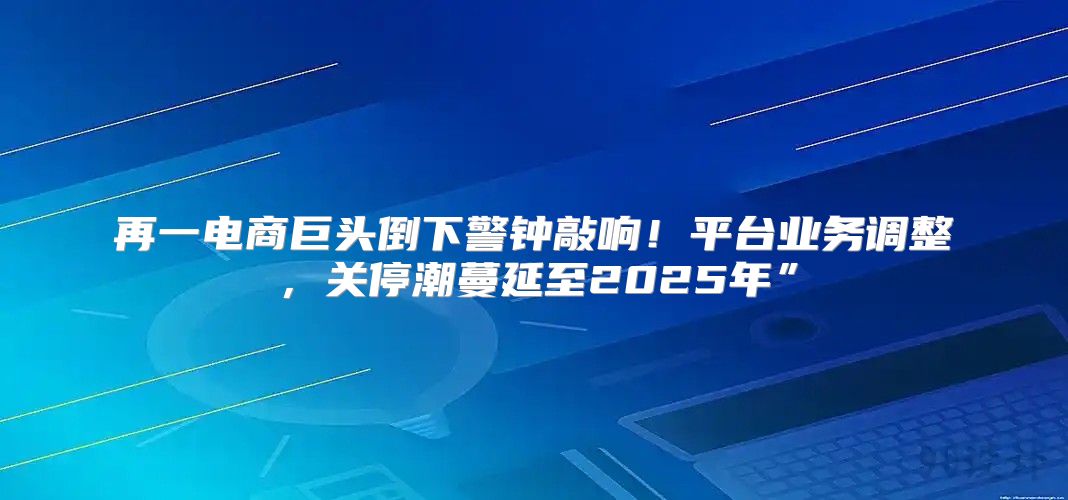 再一电商巨头倒下警钟敲响！平台业务调整，关停潮蔓延至2025年”