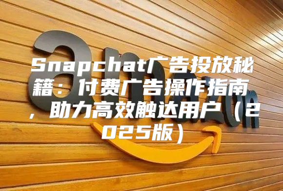 Snapchat广告投放秘籍：付费广告操作指南，助力高效触达用户2025版