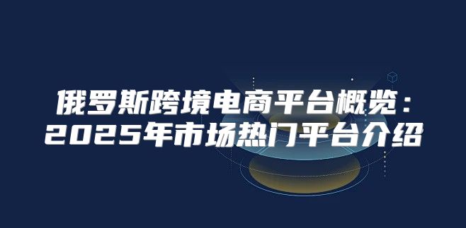 俄罗斯跨境电商平台概览：2025年市场热门平台介绍