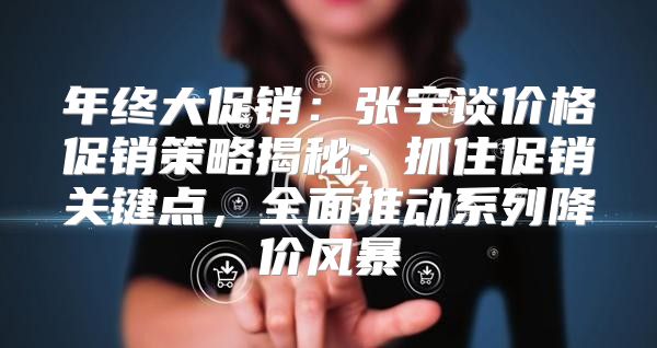 年终大促销：张宇谈价格促销策略揭秘：抓住促销关键点，全面推动系列降价风暴