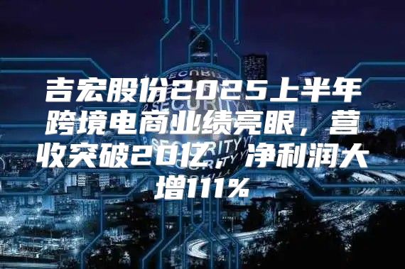 吉宏股份2025上半年跨境电商业绩亮眼，营收突破20亿，净利润大增111%