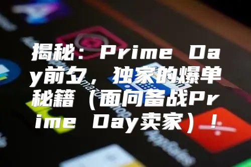 揭秘：Prime Day前夕，独家的爆单秘籍面向备战Prime Day卖家！