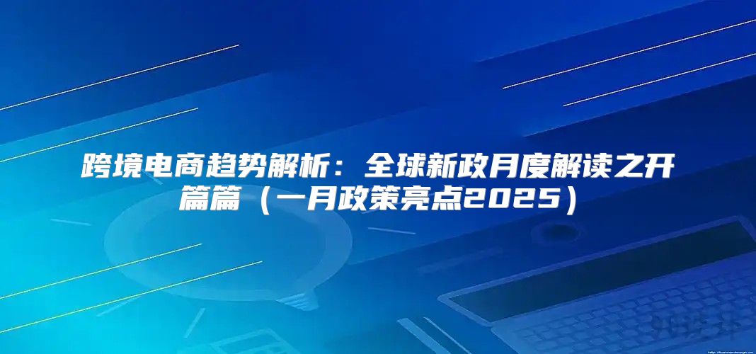 跨境电商趋势解析：全球新政月度解读之开篇篇一月政策亮点2025