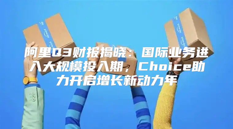 阿里Q3财报揭晓：国际业务进入大规模投入期，Choice助力开启增长新动力年