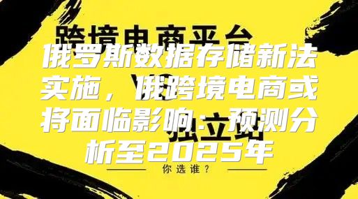 俄罗斯数据存储新法实施，俄跨境电商或将面临影响：预测分析至2025年