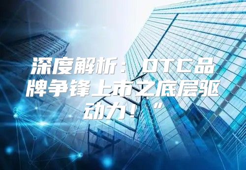深度解析：DTC品牌争锋上市之底层驱动力！”