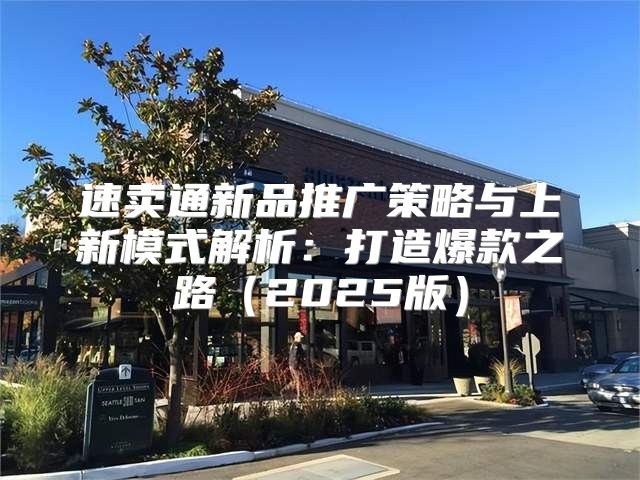 速卖通新品推广策略与上新模式解析：打造爆款之路2025版