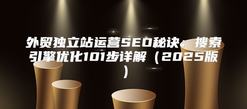 外贸独立站运营SEO秘诀：搜索引擎优化101步详解2025版