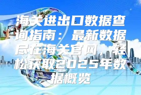 海关进出口数据查询指南：最新数据尽在海关官网，轻松获取2025年数据概览