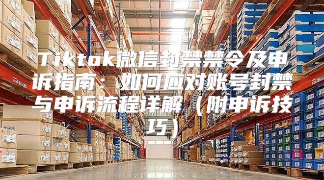Tiktok微信封禁禁令及申诉指南：如何应对账号封禁与申诉流程详解附申诉技巧