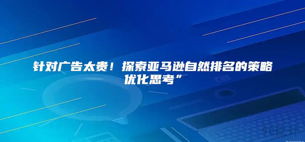 针对广告太贵！探索亚马逊自然排名的策略优化思考”