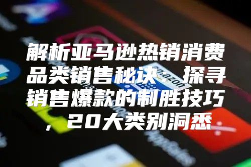 解析亚马逊热销消费品类销售秘诀：探寻销售爆款的制胜技巧，20大类别洞悉