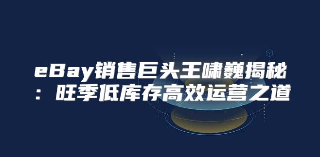 eBay销售巨头王啸巍揭秘：旺季低库存高效运营之道