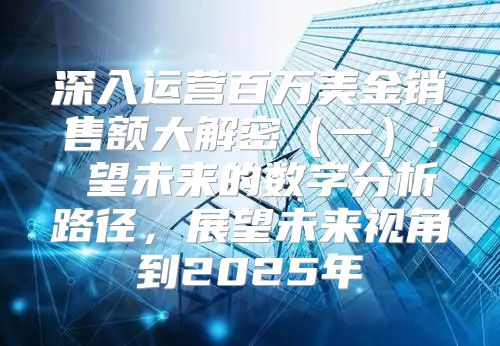 深入运营百万美金销售额大解密一：瞭望未来的数字分析路径，展望未来视角到2025年
