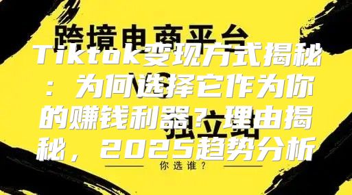 Tiktok变现方式揭秘：为何选择它作为你的赚钱利器？理由揭秘，2025趋势分析