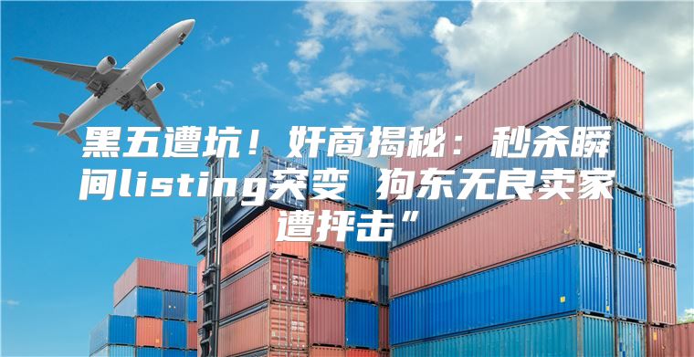 黑五遭坑！奸商揭秘：秒杀瞬间listing突变 狗东无良卖家遭抨击”