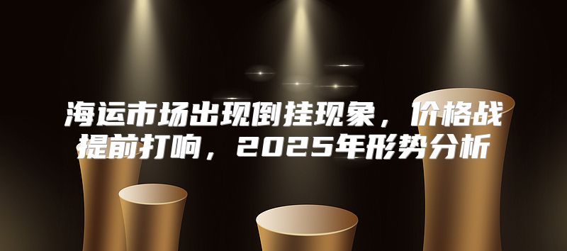 海运市场出现倒挂现象，价格战提前打响，2025年形势分析