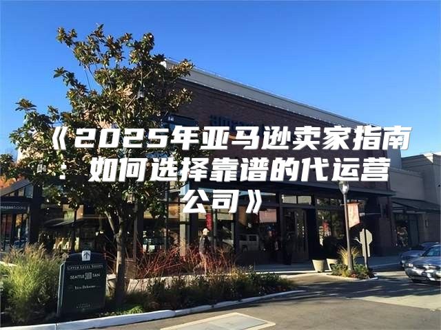 2025年亚马逊卖家指南：如何选择靠谱的代运营公司