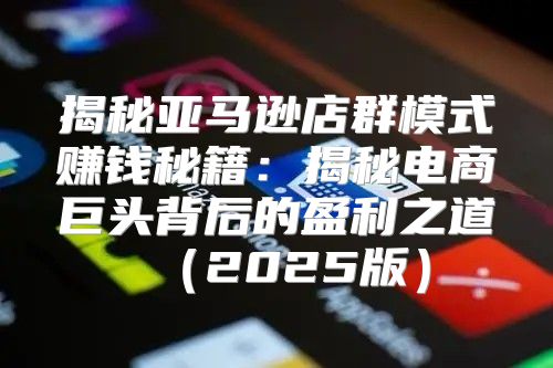 揭秘亚马逊店群模式赚钱秘籍：揭秘电商巨头背后的盈利之道2025版