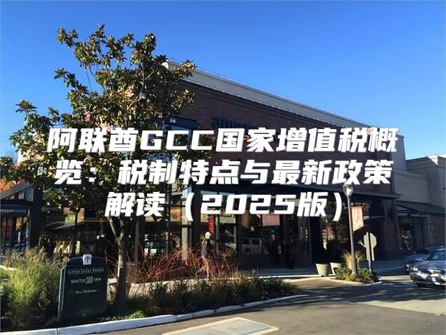 阿联酋GCC国家增值税概览：税制特点与最新政策解读2025版
