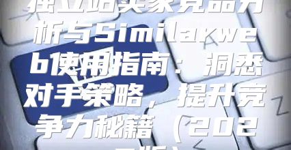 独立站卖家竞品分析与Similarweb使用指南：洞悉对手策略，提升竞争力秘籍2025版