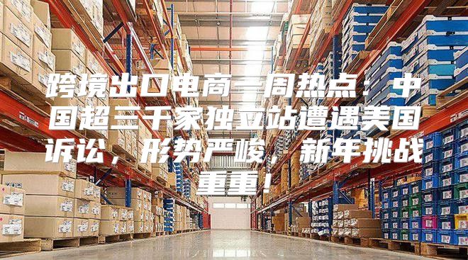 跨境出口电商一周热点：中国超三千家独立站遭遇美国诉讼，形势严峻，新年挑战重重！