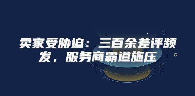卖家受胁迫：三百余差评频发，服务商霸道施压