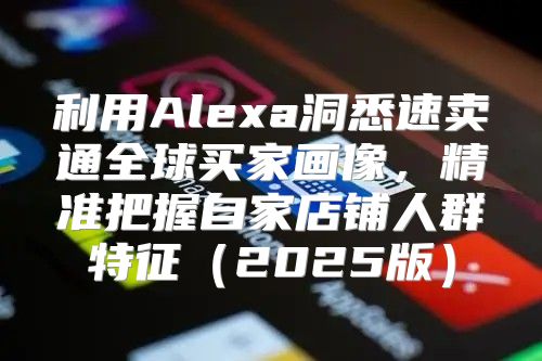 利用Alexa洞悉速卖通全球买家画像，精准把握自家店铺人群特征2025版
