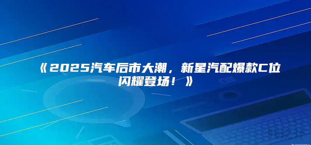 2025汽车后市大潮，新星汽配爆款C位闪耀登场！