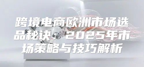 跨境电商欧洲市场选品秘诀：2025年市场策略与技巧解析