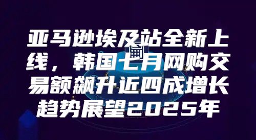 亚马逊埃及站全新上线，韩国七月网购交易额飙升近四成增长趋势展望2025年