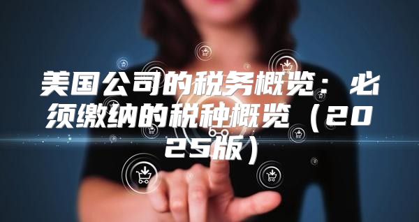 美国公司的税务概览：必须缴纳的税种概览2025版