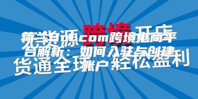 荷兰Bol.com跨境电商平台解析：如何入驻与创建账户？